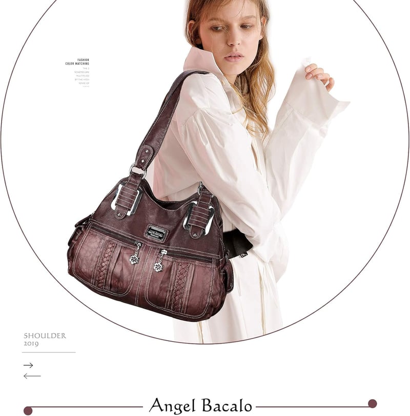 Angel Barcelo Női Hobo Táska PU Bőr Válltáska Crossbody Kézi Táska Lila Színben