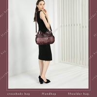 Angel Barcelo Női Hobo Táska PU Bőr Válltáska Crossbody Kézi Táska Lila Színben 3