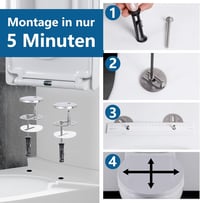 Angel Shield WC ülőke D-alakú fehér antibakteriális soft-close mechanizmussal 6