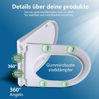 Angel Shield WC ülőke D-alakú fehér antibakteriális soft-close mechanizmussal 9