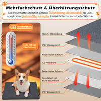 Vyhrievacia podložka pre domáce zvieratá Angelpet M 45x45 cm – Elektrická vyhrievacia deka pre psov a mačky, 30-60 °C, 14 časovačov, kábel odolný proti prehryznutiu 1,8 m, 2 prateľné poťahy 6