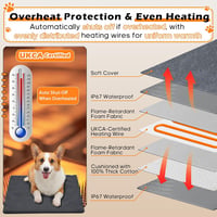 Angelpet L 45x70cm elektromos fűtőpad kutyáknak és macskáknak, 30-60°C, 14 időzítő 6