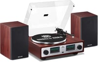 ANGELS HORN Vintage Lemezjátszó Bluetooth HiFi Beépített Hangszóróval és Előerősítővel 1