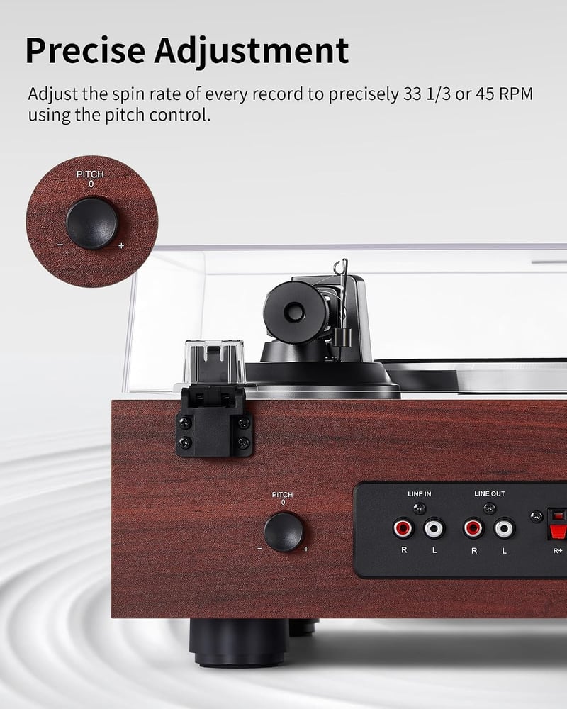 ANGELS HORN Vintage Lemezjátszó Bluetooth HiFi Beépített Hangszóróval és Előerősítővel