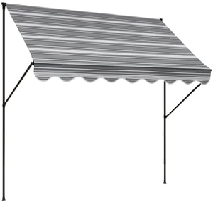 Copertină pentru balcon Angerer Exklusiv cu fixare prin presare, fără găurire, 250 cm, gri – marchiză de balcon ideală pentru apartamente în chirie