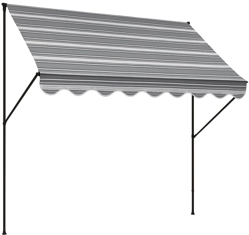 Angerer Exklusiv stezna tenda za balkon bez bušenja, 250 cm, siva – idealna tenda za balkone u iznajmljenim stanovima