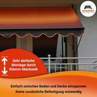 Angerer Exklusiv stezna tenda za balkon bez bušenja, 250 cm, siva – idealna tenda za balkone u iznajmljenim stanovima 8