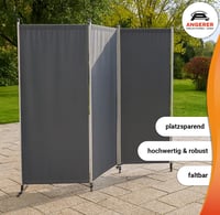 ANGERER Paravent 3 részes összecsukható térelválasztó paraván - Swingtex sötétszürke 5