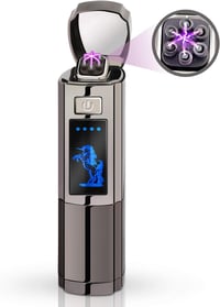 AngLink USB-s elektromos öngyújtó, szélálló plazma gyújtó LED kijelzővel 1