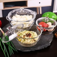 Angoily 1300 ml üveg főzőedény fedővel, hőálló üvegedény 8