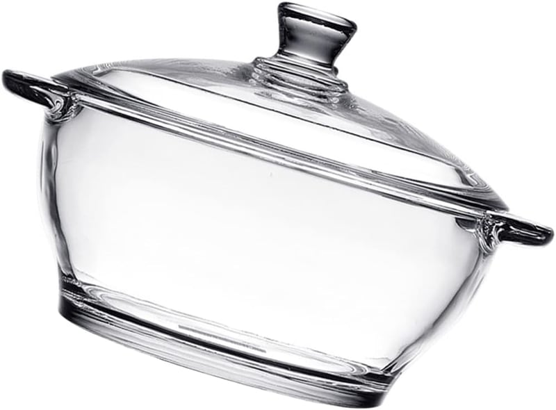 Angoily 1300 ml üveg főzőedény fedővel, hőálló üvegedény