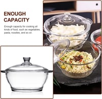 Angoily 1300 ml üveg főzőedény fedővel, hőálló üvegedény 5