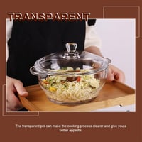 Angoily 1300 ml üveg főzőedény fedővel, hőálló üvegedény 2