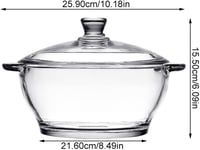 Angoily 1300 ml üveg főzőedény fedővel, hőálló üvegedény 3