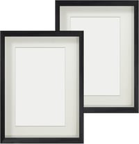 Anhow 3D mély fotókeret készlet 20x30 cm fekete 2 darab üveges dobozkeret 15x 1