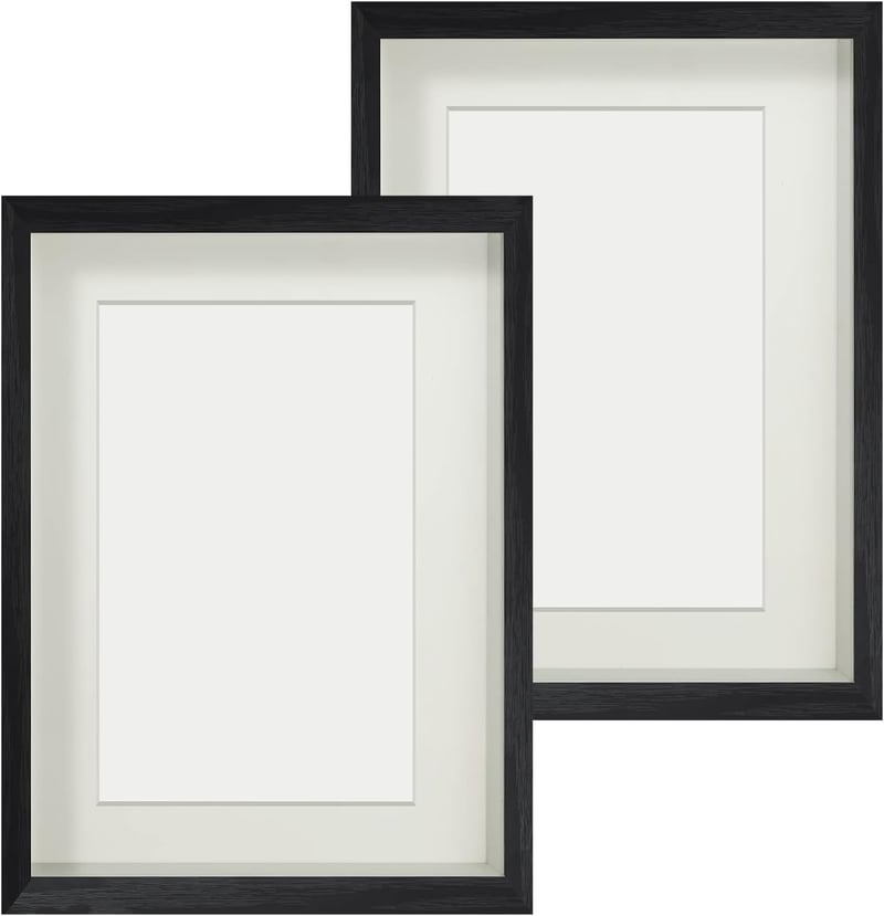Anhow 3D mély fotókeret készlet 20x30 cm fekete 2 darab üveges dobozkeret 15x