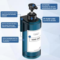 Anhow 4 db Fali Szappanadagoló 500ml Sampon Kondicionáló Diszpenzerre Kék 3