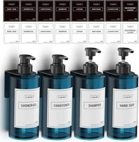 Anhow 4 db Fali Szappanadagoló 500ml Sampon Kondicionáló Diszpenzerre Kék 1