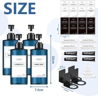 Anhow 4 db Fali Szappanadagoló 500ml Sampon Kondicionáló Diszpenzerre Kék 2