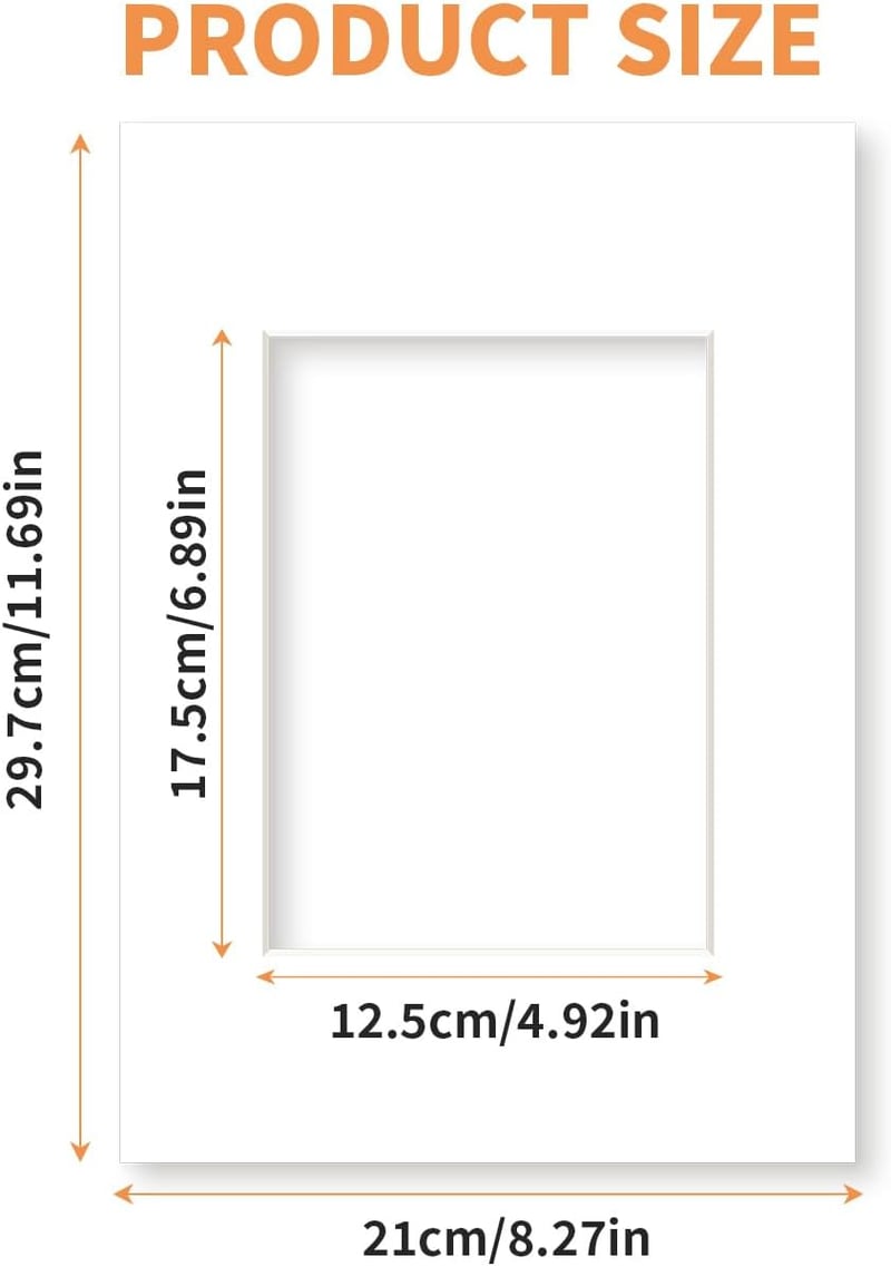 Anhow 50x60 cm-es képkeret fehér kartonpapír 35x45 cm-es képhez
