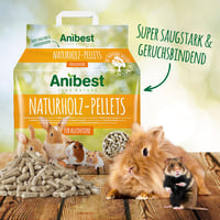 Anibest Așternut Pelete pentru Animale de Companie 5,5 kg / 10 l - 100% Pelete de Lemn Natural pentru Iepuri, Hamsteri, Cobai - Bază de Așternut cu Absorbție a Mirosurilor 7
