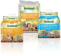 Anibest Așternut Pelete pentru Animale de Companie 5,5 kg / 10 l - 100% Pelete de Lemn Natural pentru Iepuri, Hamsteri, Cobai - Bază de Așternut cu Absorbție a Mirosurilor 5