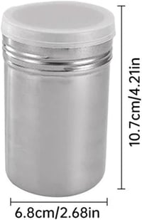Anicy 2 db rozsdamentes porcukor, kakaó és cappuccino shaker fedéllel sablonnal, kávé, csoki, cukor, só, liszt szóráshoz 6