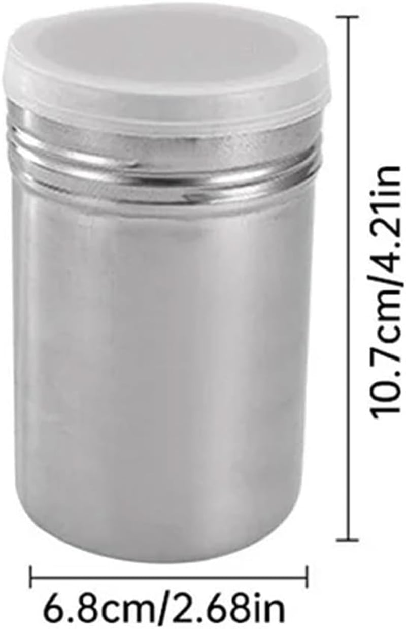 Anicy 2 db rozsdamentes porcukor, kakaó és cappuccino shaker fedéllel sablonnal, kávé, csoki, cukor, só, liszt szóráshoz