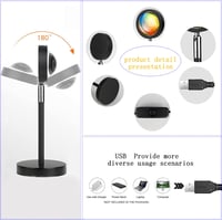 Lampa de apus Aniepaa, proiector cu USB, 24 de culori, 4 moduri dinamice, rotație 180°, două telecomenzi, lumină de noapte LED cu înălțime reglabilă, pentru selfie-uri și petreceri 5