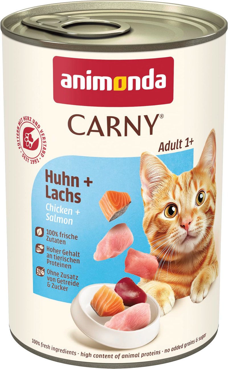 Animonda Carny Adult Krmivo pre mačky kuracie a losos 6x400g