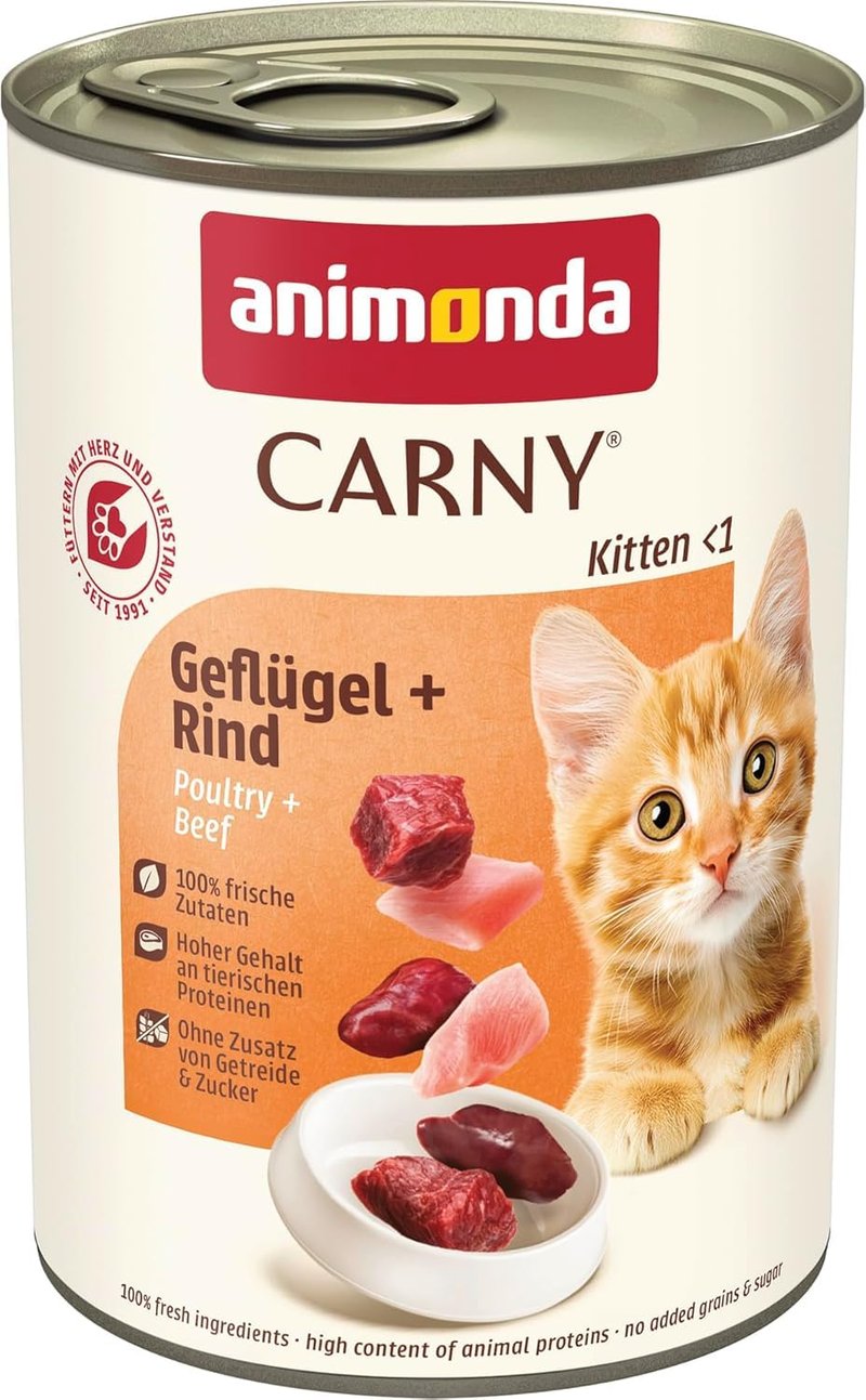 animonda Carny Kitten nedves macskaeledel kölyökmacskáknak - Csirke és Pulyka ízű, 12 x 400 g