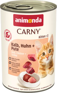 Hrană umedă pentru pisoi Animonda Carny cu vițel, pui și curcan – 12 x 400 g 1