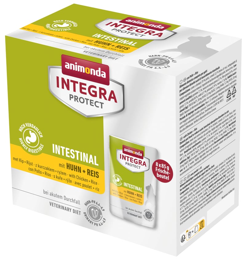 Animonda Integra Protect Intestinal nedves macskaeledel csirkével – 8 x 85 g