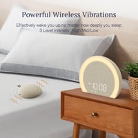 ANJANK digitális ébresztőóra vezeték nélküli vibrációval, 9 színű éjszakai fénnyel, dupla riasztással 2