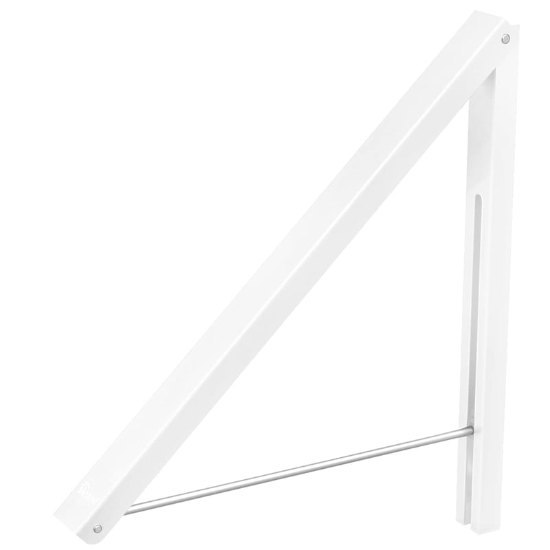 Uscător de rufe pliabil de perete Anjuer din aluminiu, cu agățători retractabile, montare ușoară, alb