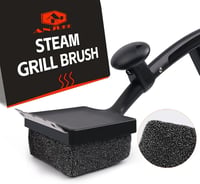 ANJUKE 4 az 1-ben grillkefe rozsdamentes acél kaparóval és cserélhető fejjel - DE-Grillbürste schwarz, Black 1