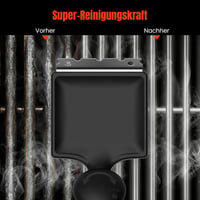 ANJUKE 4 az 1-ben grillkefe rozsdamentes acél kaparóval és cserélhető fejjel - DE-Grillbürste schwarz, Black 7