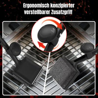 ANJUKE 4 az 1-ben grillkefe rozsdamentes acél kaparóval és cserélhető fejjel - DE-Grillbürste schwarz, Black 4