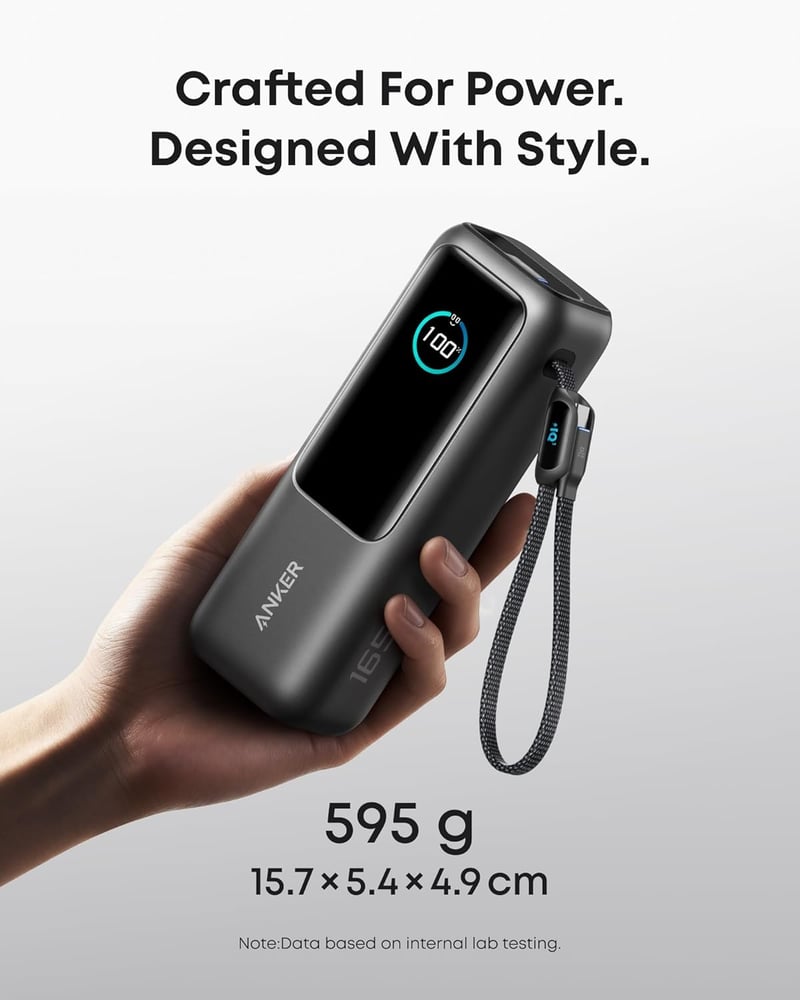 Anker 25000 mAh 165W Laptop Powerbank 3 USB-C Repülőgép-kompatibilis - black
