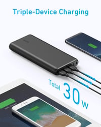 Externá batéria Anker 337 PowerCore 26K 26 800 mAh, rýchle nabíjanie, 3 USB porty pre iPhone, iPad a zariadenia Samsung Galaxy 3
