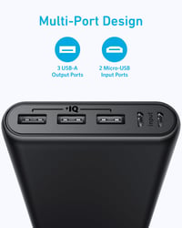 Externá batéria Anker 337 PowerCore 26K 26 800 mAh, rýchle nabíjanie, 3 USB porty pre iPhone, iPad a zariadenia Samsung Galaxy 4