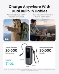 Anker Powerbank na notebook 25 000 mAh, celkový výkon 165 W, prenosná batéria na cesty – strieborná 3