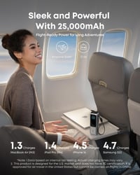 Anker Powerbank na notebook 25 000 mAh, celkový výkon 165 W, prenosná batéria na cesty – strieborná 4