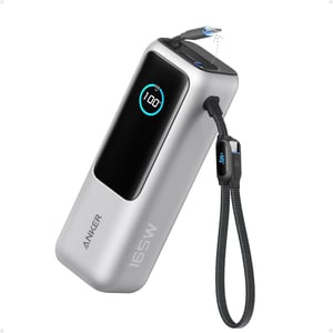 Baterie externă pentru laptop Anker 25000 mAh, putere totală 165W, baterie portabilă de călătorie - Argintiu