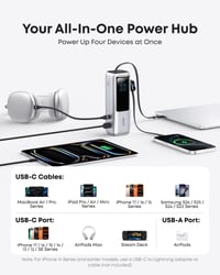 Anker Powerbank na notebook 25 000 mAh, celkový výkon 165 W, prenosná batéria na cesty – strieborná 5