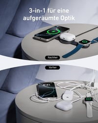 Anker MagGo Qi2 3-v-1 skladacia bezdrôtová nabíjacia stanica 15W 5