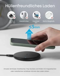 Pad de încărcare wireless Anker certificat Qi, 10W Max, compatibil Samsung, încărcare rapidă 6