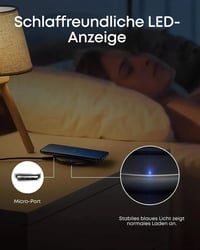 Pad de încărcare wireless Anker certificat Qi, 10W Max, compatibil Samsung, încărcare rapidă 5