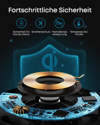 Pad de încărcare wireless Anker certificat Qi, 10W Max, compatibil Samsung, încărcare rapidă 4