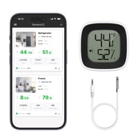 Termometru Bluetooth Ankilo cu alertă inteligentă, senzor de temperatură pentru frigider și acvariu, control prin aplicație, rază de acțiune 50 m, 1 buc. 1